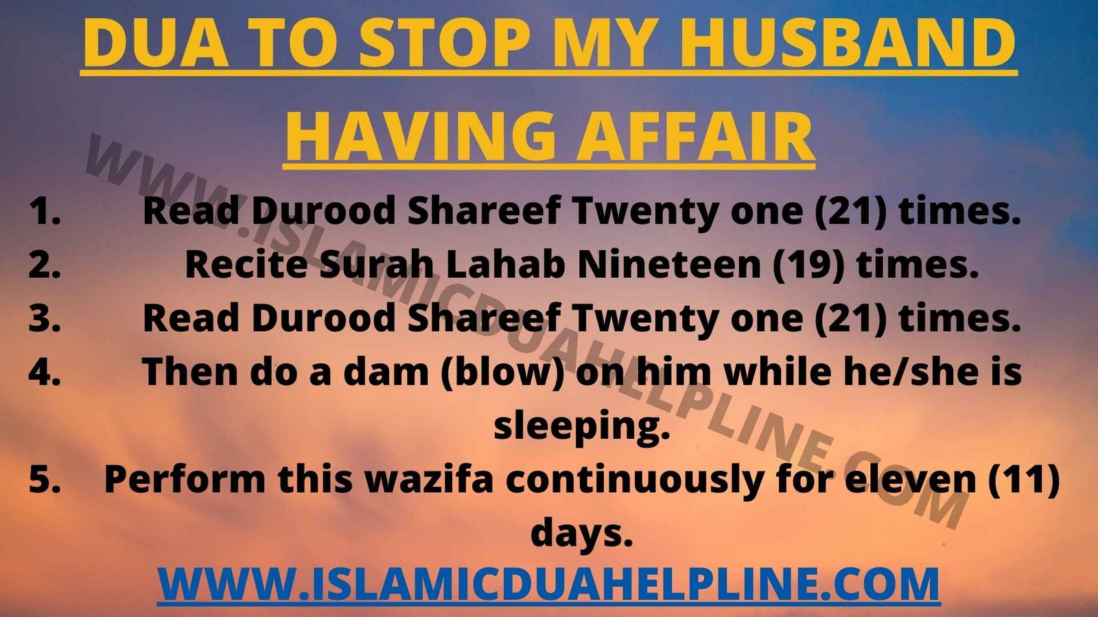 Dua to Stop my Husband having affair