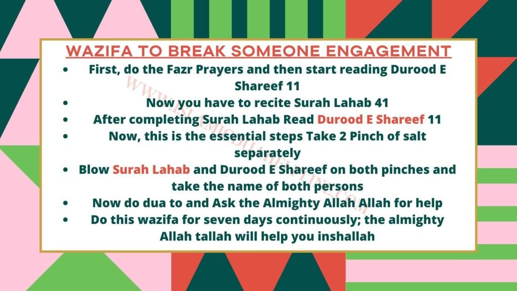 Wazifa to Break Someone Engagement